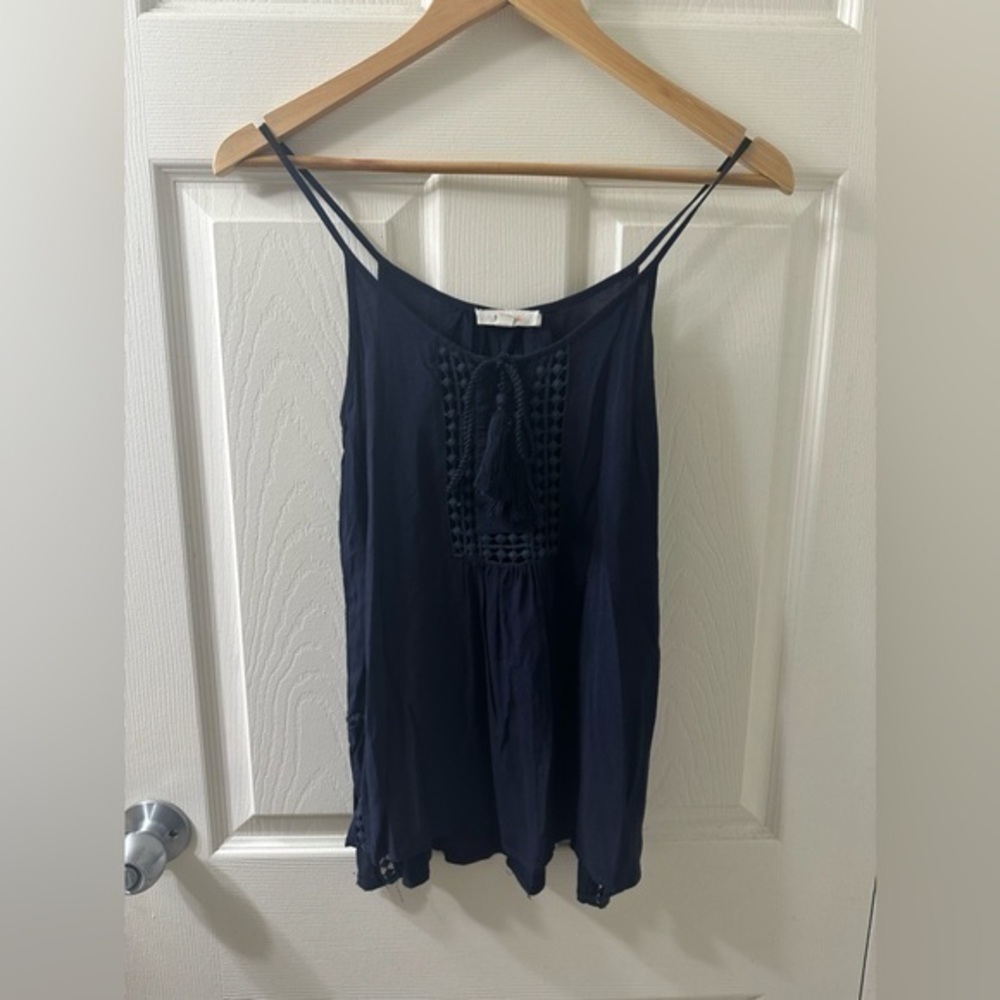 Super B Blue Lace Tank Top Size Small